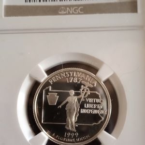 1999 Ngc pf69 Pennsylvania silver state quarter